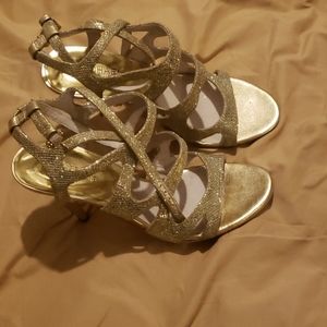 Gold strappy Michael Kors heels